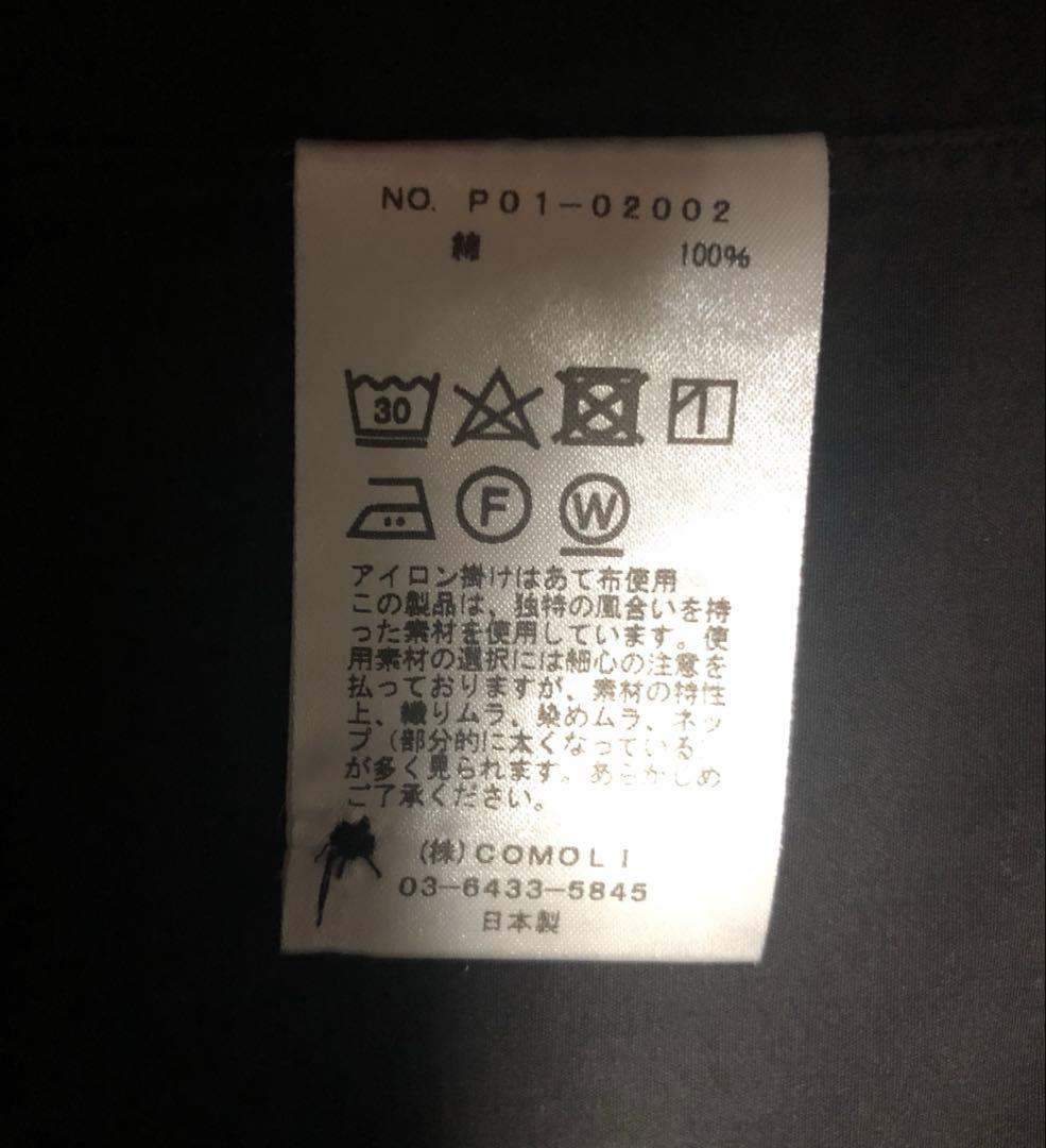 極美品✨ 19ss サイズ2 コモリ バンドカラーシャツ 黒タグ 限定 黒