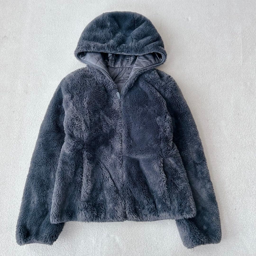 美品✨セーブザダック　リバーシブル　コート　軽量　洗える◎ ネイビー　XL相当