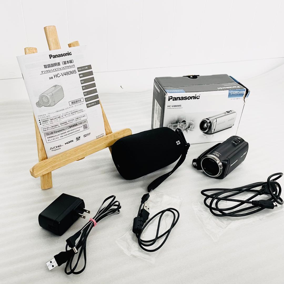 【美品】Panasonic HC-V480MS フルHDビデオカメラ ブラック