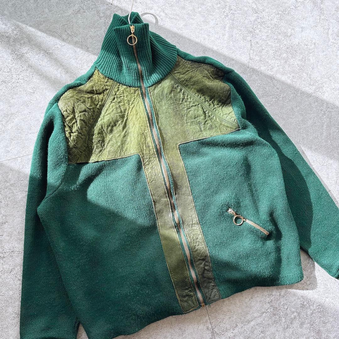 vintage 70s ユーロ ヴィンテージ ウール レザー切替 TALON