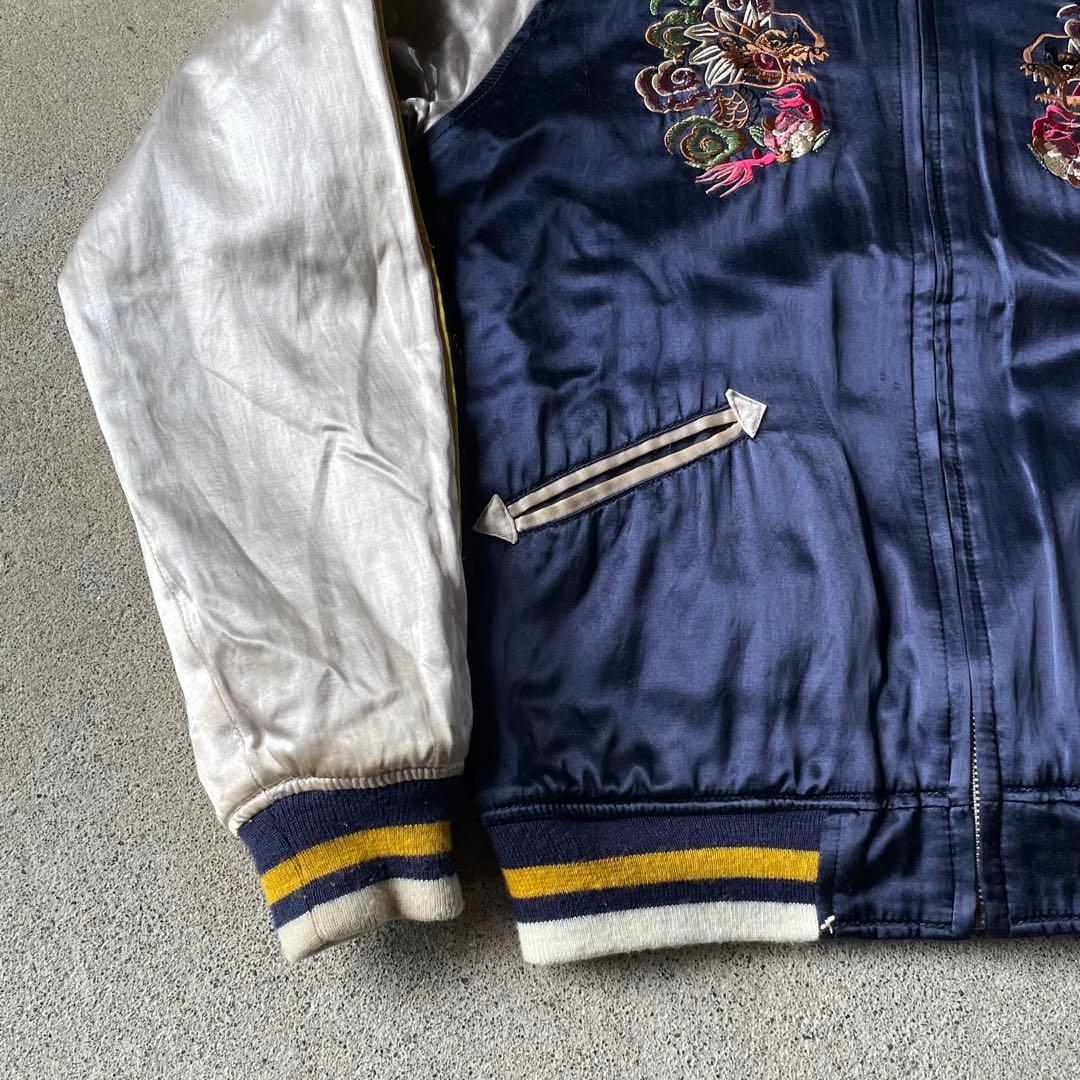 HOUSTON 別珍 ベロア サテン リバーシブル スカジャン 金太郎 桃太郎