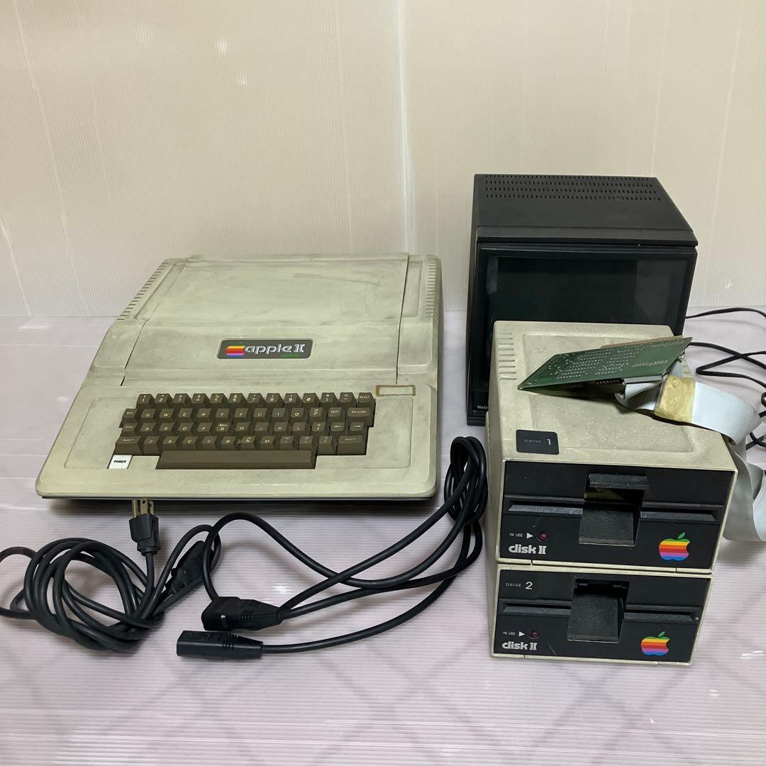 AppleⅡ plus diskⅡ 2台 モノクロディスプレイモニタ