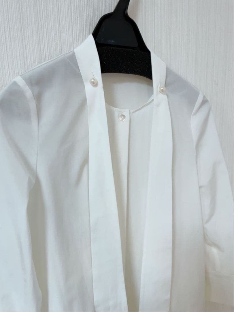 アベニールエトワール　パールボタンリボンタイロングブラウス ♡ブラウス