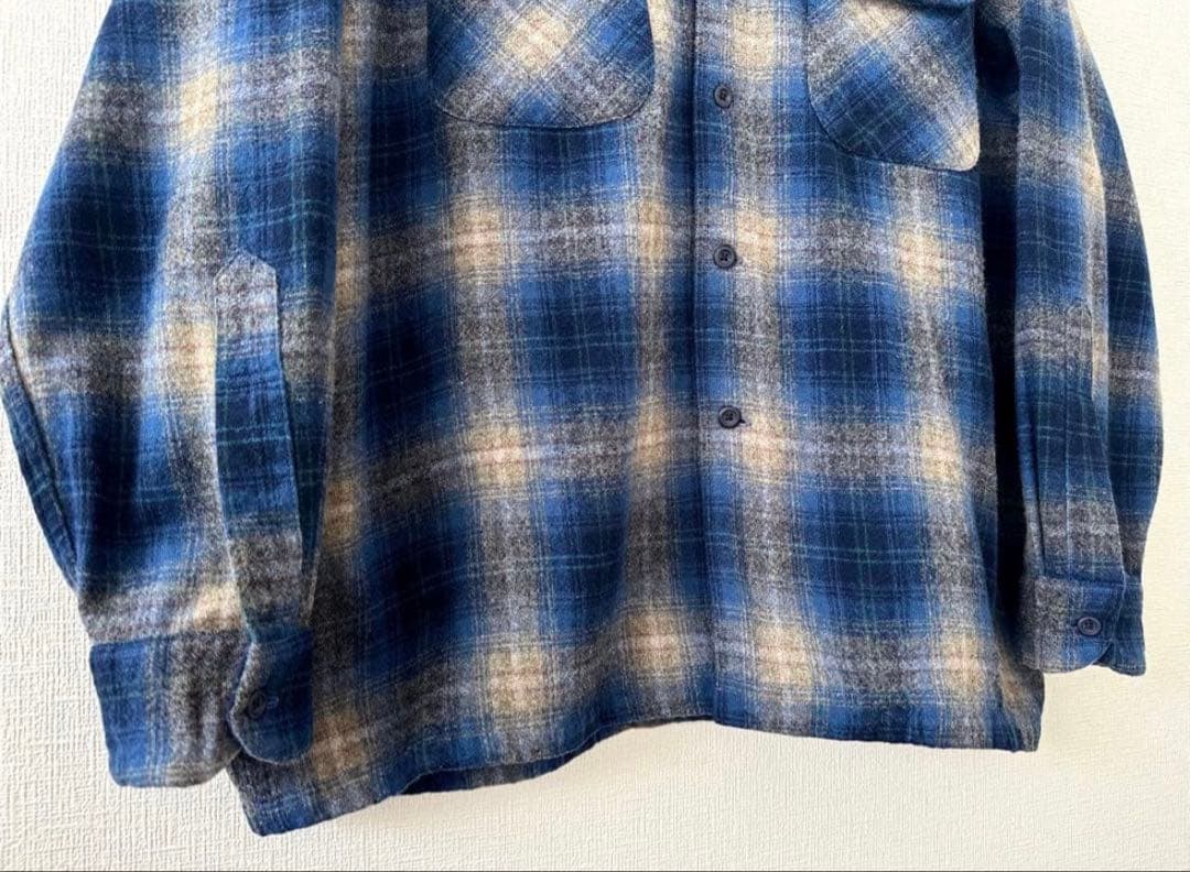【超スペシャル 】90s ペンドルトン オンブレ チェック シャツ XL ブルー