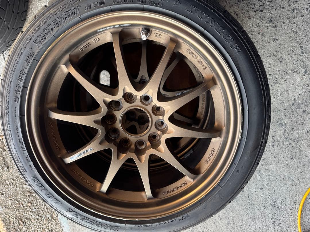 DUNLOP DZ102 205/45R16. VOLK CE28 4本セット