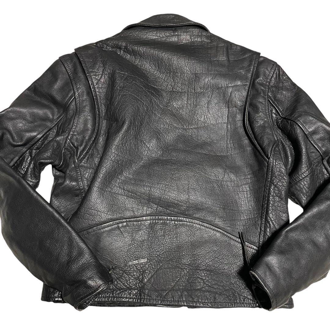 大きいサイズ【FIRST】本革 リアルレザーダブルライダースジャケット 黒 L