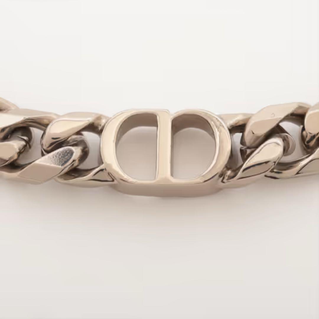 DIOR CD ICONチェーンリンクブレスレットGPシルバー