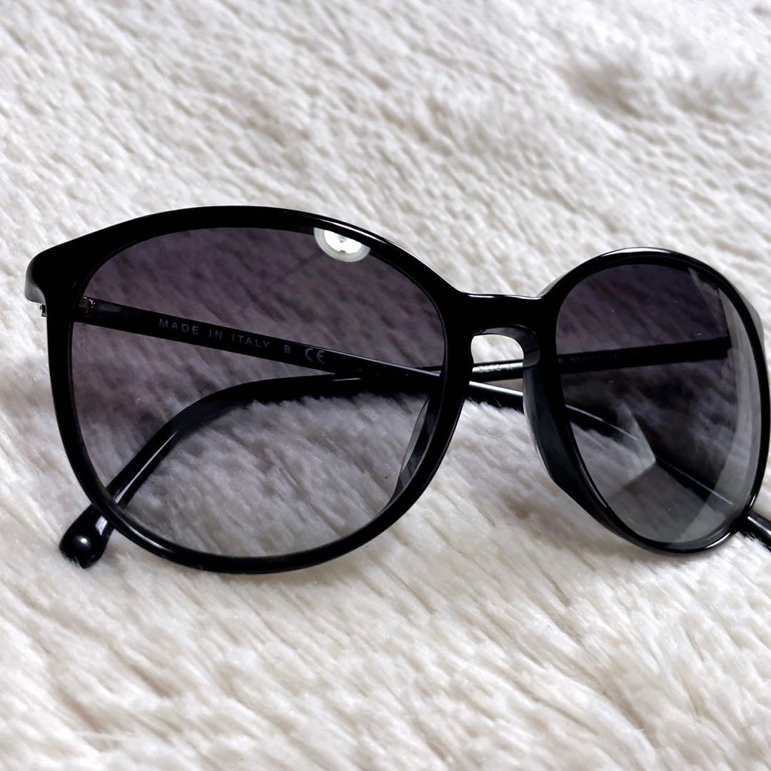 極美品 CHANEL シャネル ブラックフレーム 黒 サングラス ココマーク