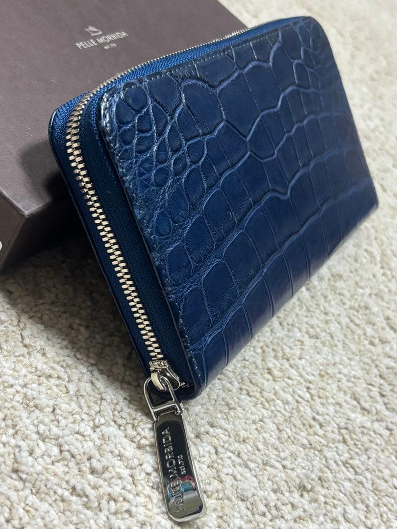 き*こ様 【微使用美品】ペッレモルビダ　クロコダイル　ラウンドファスナー長財布