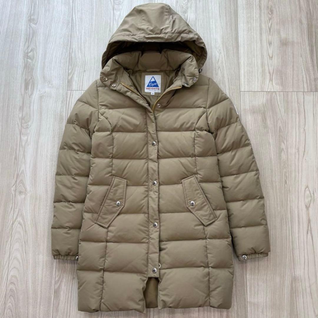 【美品】CAPE HEIGHTS ダウンコート ベージュ 袖ロゴ XS 秋冬