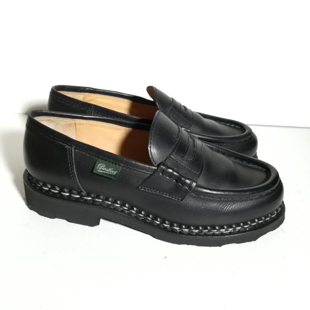 d0321 1,2回着用程度 パラブーツ オルセー ローファー 3.5 黒