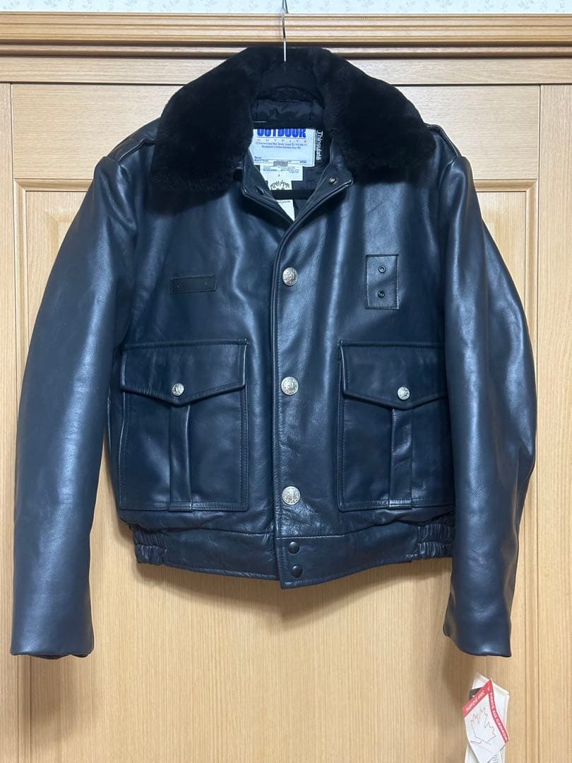 OUTDOOR レザージャケット ブラック 38