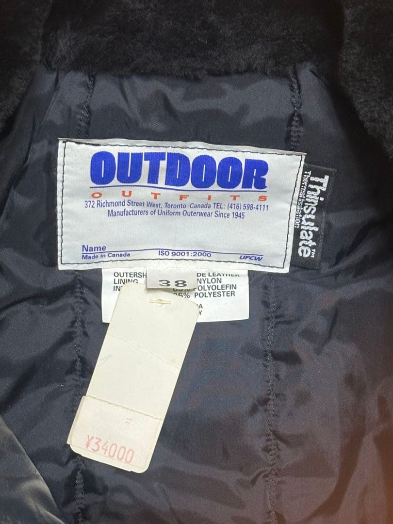 OUTDOOR レザージャケット ブラック 38