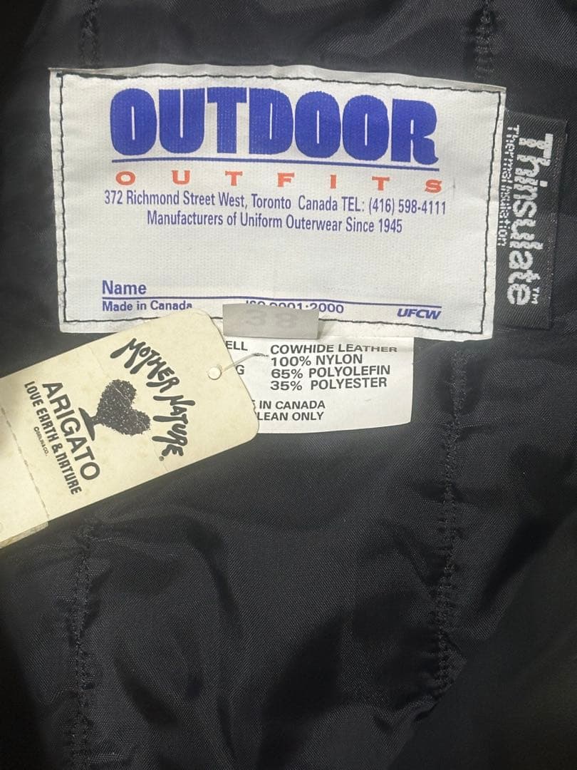 OUTDOOR レザージャケット ブラック 38