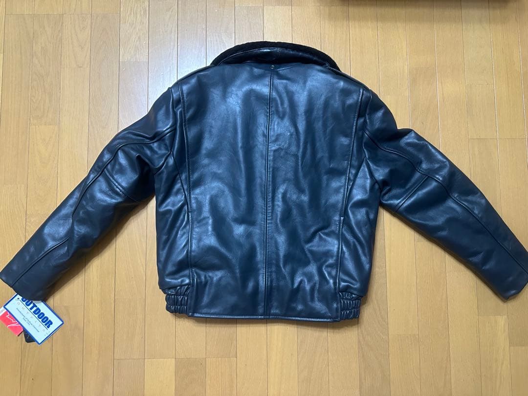 OUTDOOR レザージャケット ブラック 38