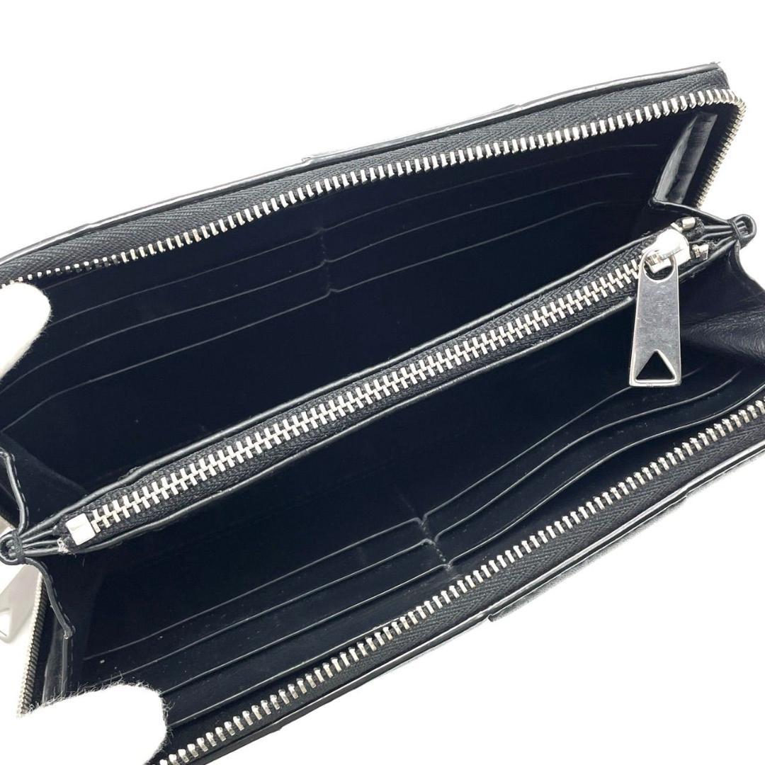 極美品● ボッテガヴェネタ カセット 長財布 ラウンドファスナー ブラック