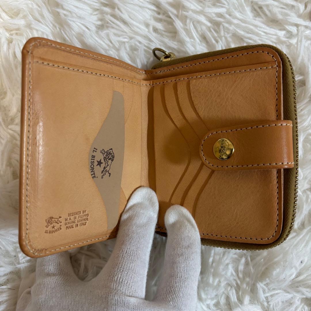 【新品】IL BISONTE 二つ折り財布 ナチュラルレザー