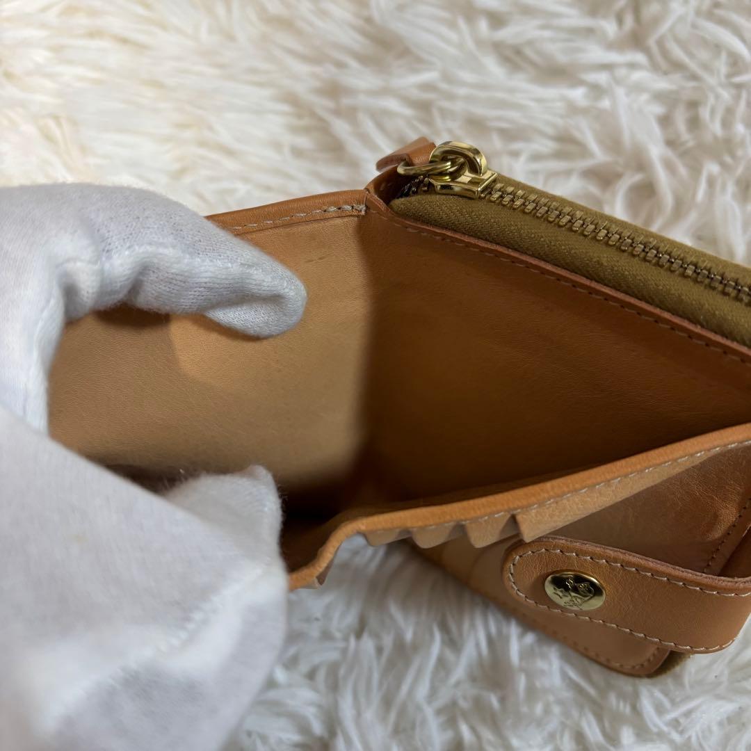 【新品】IL BISONTE 二つ折り財布 ナチュラルレザー