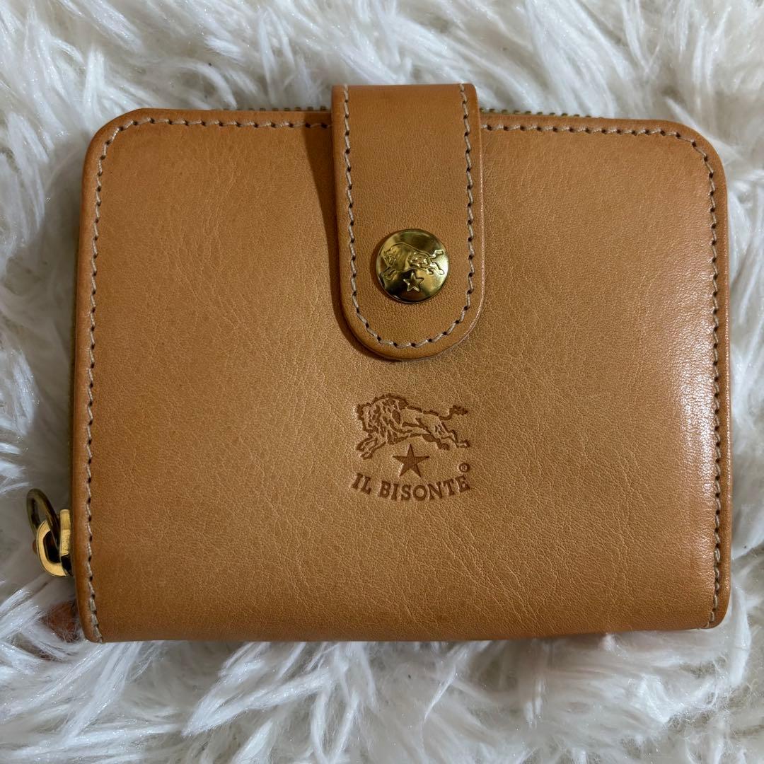 【新品】IL BISONTE 二つ折り財布 ナチュラルレザー
