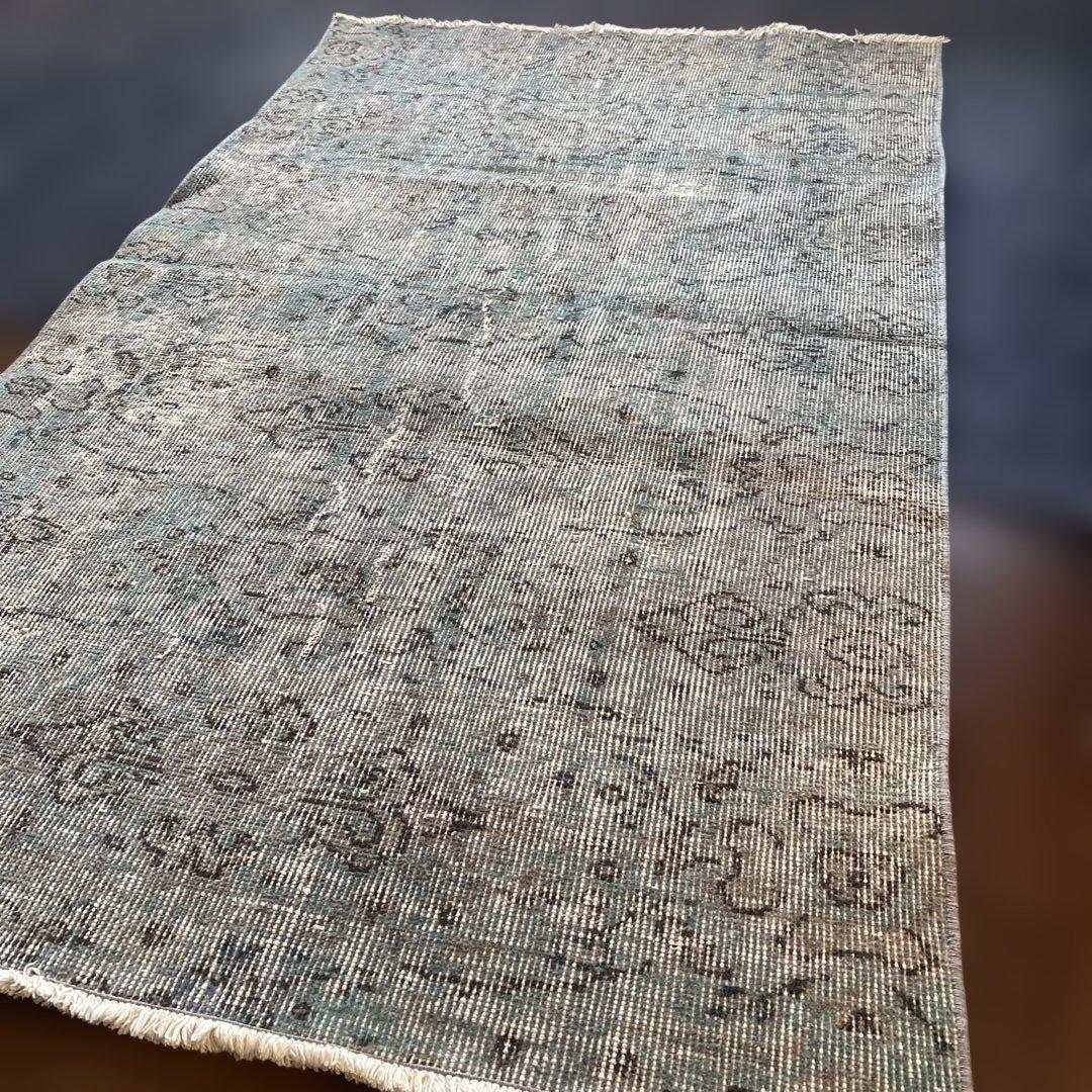 【ヴィンテージラグ】トルコ　ブルーグレー　アンティーク