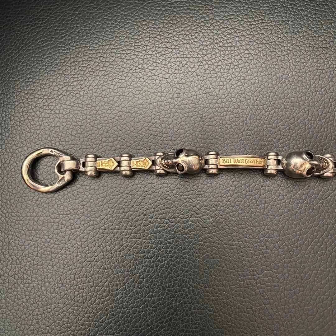 Bill Wall Leather スカル ブレスレット 18Ｋゴールドプレート