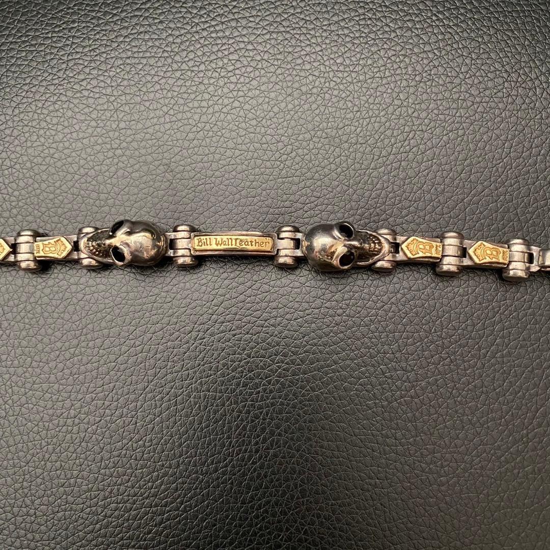 Bill Wall Leather スカル ブレスレット 18Ｋゴールドプレート