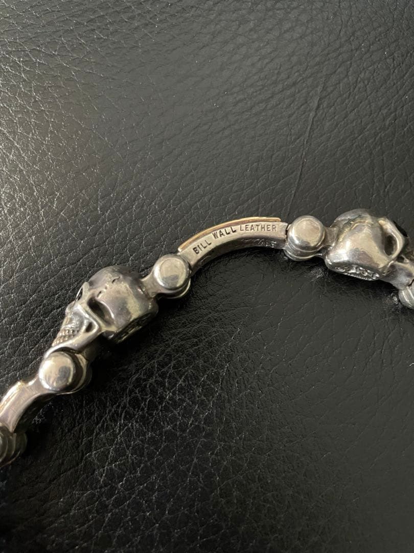 Bill Wall Leather スカル ブレスレット 18Ｋゴールドプレート