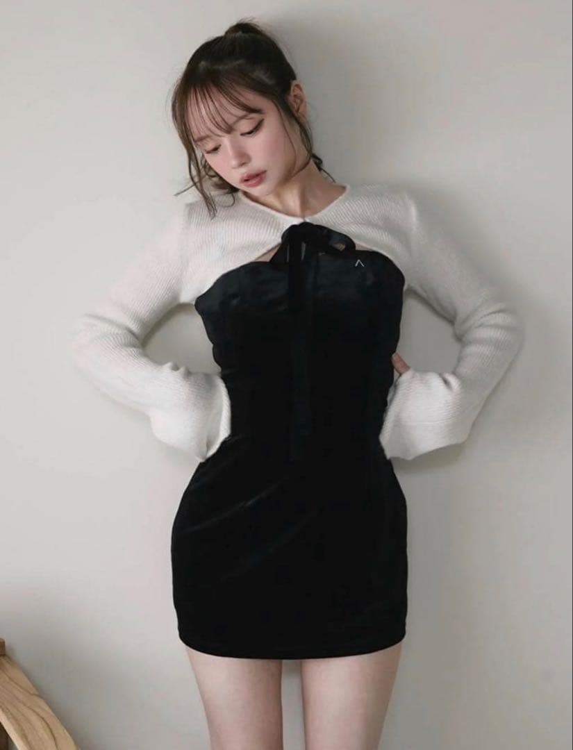 ワンピース ANDMARY Anita ribbon mini dress