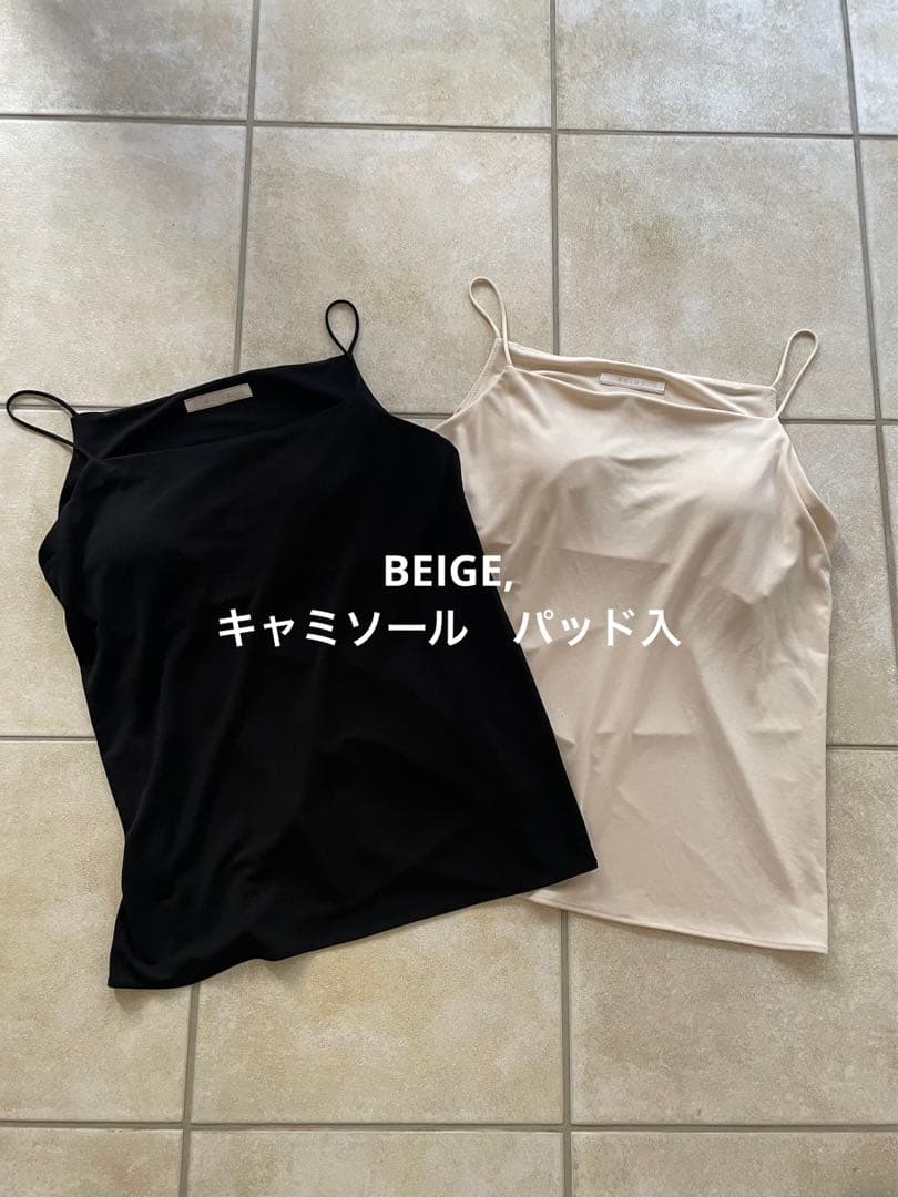 【BEIGE,】パッド入　キャミソール