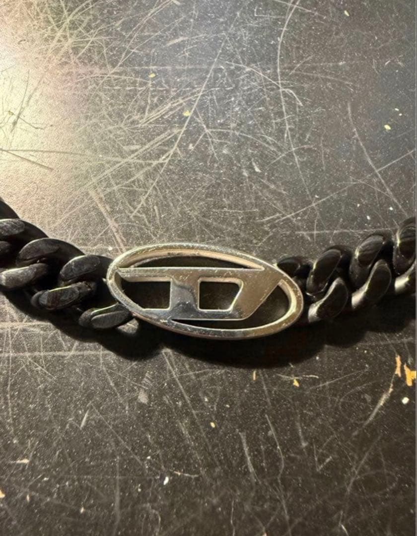 【限定価格！】　diesel ネックレス　メンズ　アクセサリー　ブラック　ロゴ