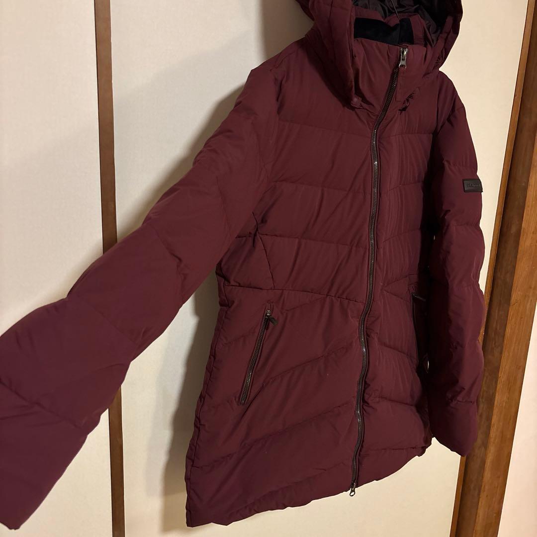 【美品】MARMOT マーモット フードダウンジャケット レディースL 赤ワイン