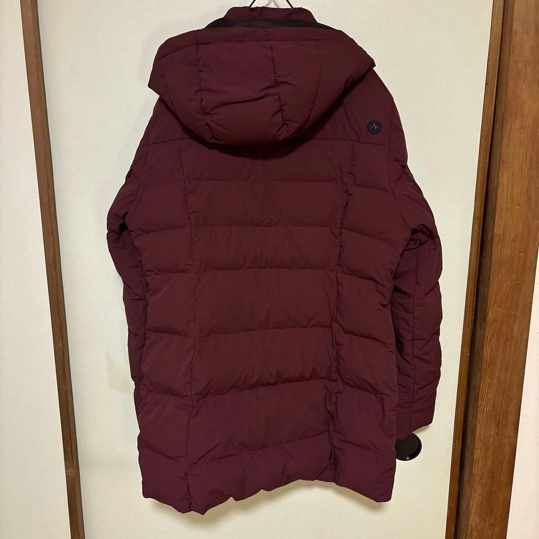 【美品】MARMOT マーモット フードダウンジャケット レディースL 赤ワイン