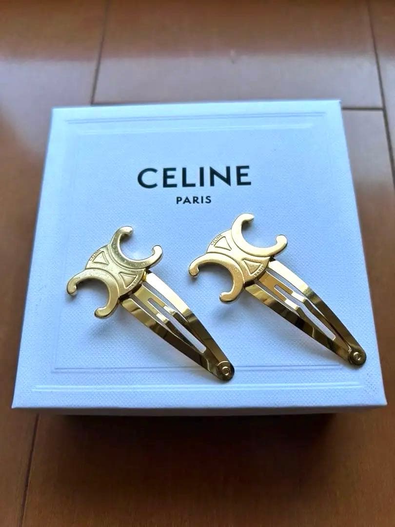 CELINE セリーヌ トリオンフ スナップ クリップ ゴールド 2個セット