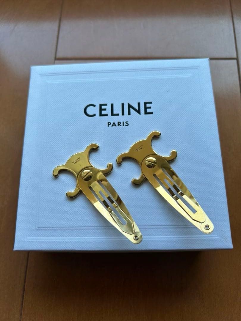 CELINE セリーヌ トリオンフ スナップ クリップ ゴールド 2個セット