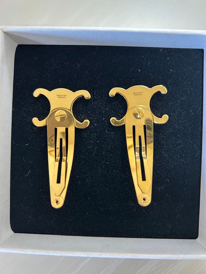 CELINE セリーヌ トリオンフ スナップ クリップ ゴールド 2個セット