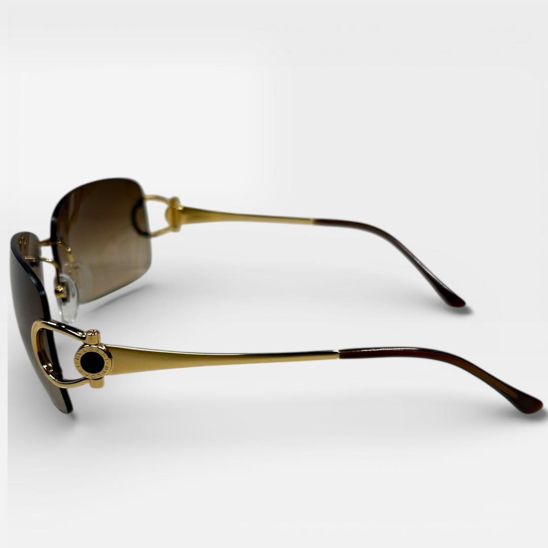 BVLGARI サングラス ゴールド ロゴリング ブラウングラデーション