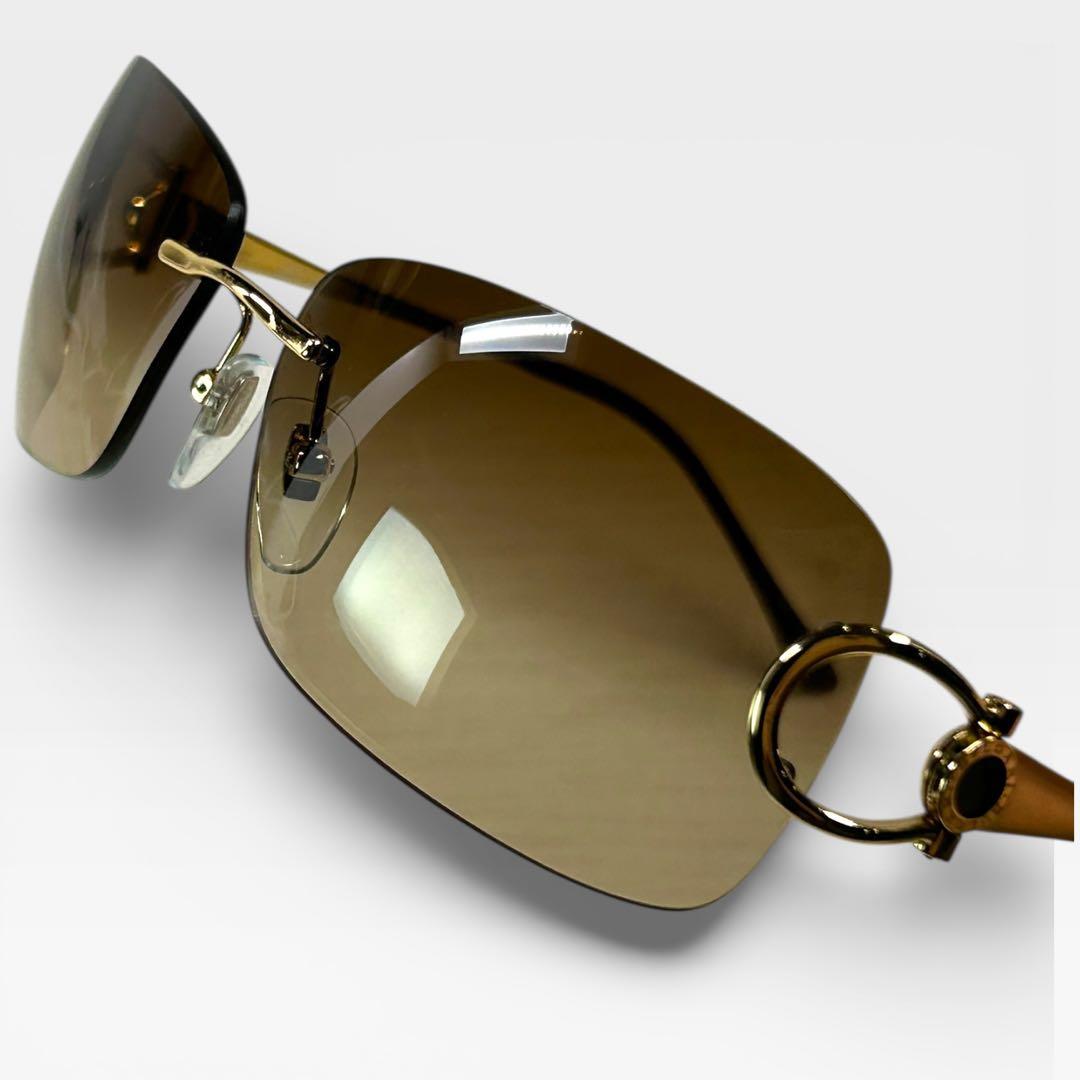 BVLGARI サングラス ゴールド ロゴリング ブラウングラデーション