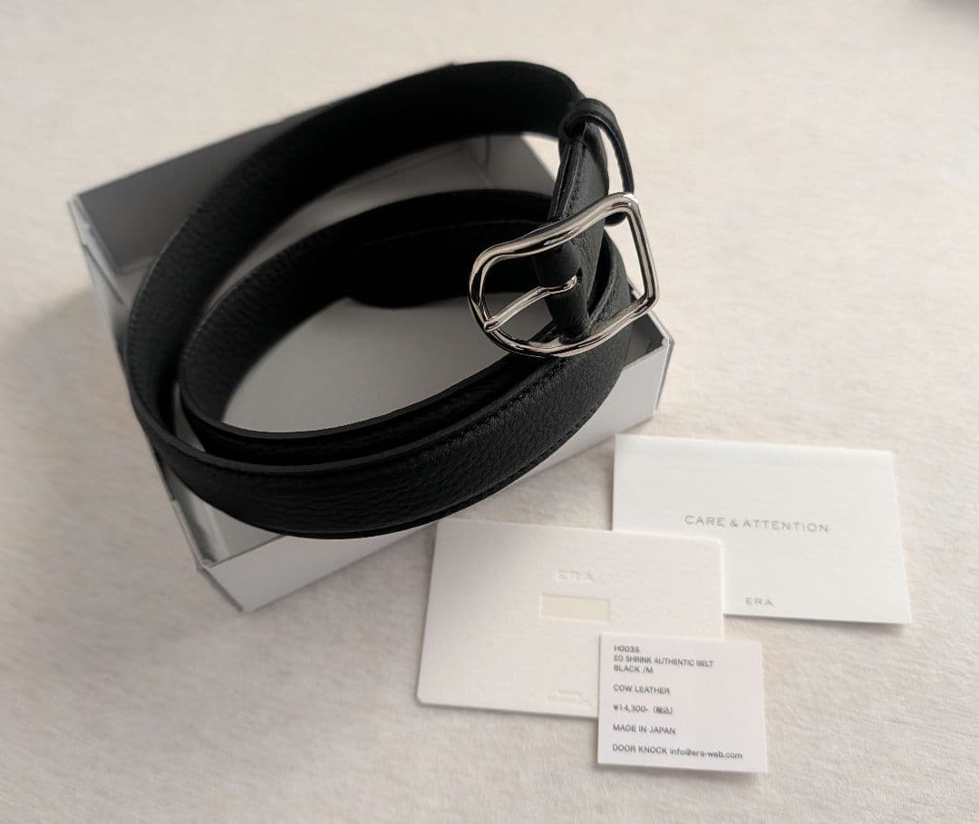 ERA. イーラ SHRINK AUTHENTIC BELT 黒 ベルト J＆M
