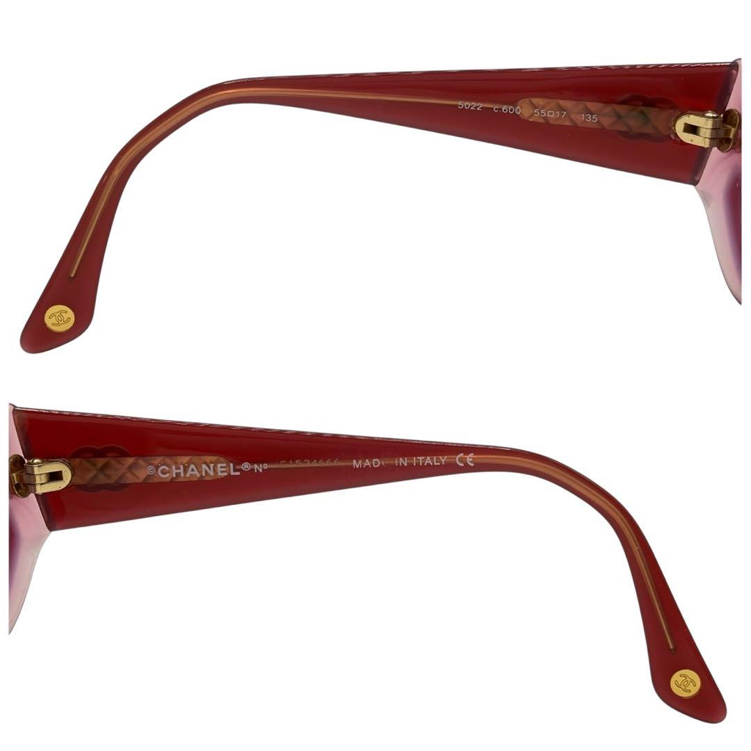 CHANEL シャネル サングラス アイウェア ココマーク　グラデーション　赤