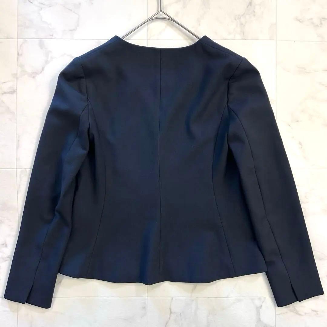 グリーンレーベルリラクシング　ダブルクロス ノーラペル ジャケットパンツ　洗える