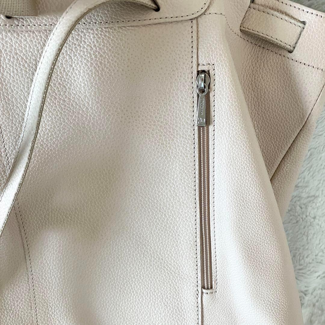 ロンシャン オールレザー リュック バックパック ピンクベージュ