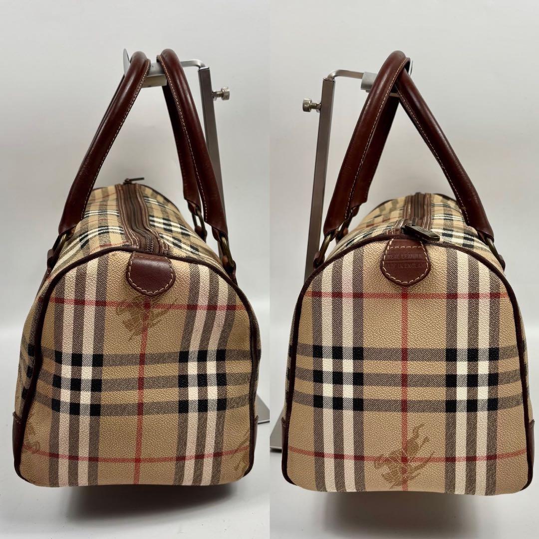 英国製 バーバリーノバチェック ミニボストンバッグ ハンドバッグ