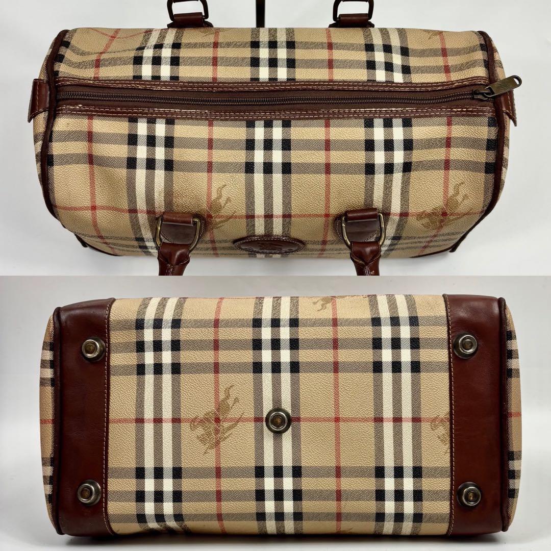 英国製 バーバリーノバチェック ミニボストンバッグ ハンドバッグ