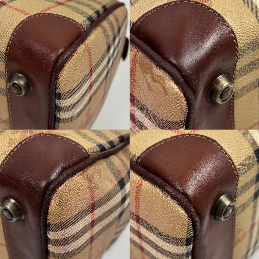 英国製 バーバリーノバチェック ミニボストンバッグ ハンドバッグ
