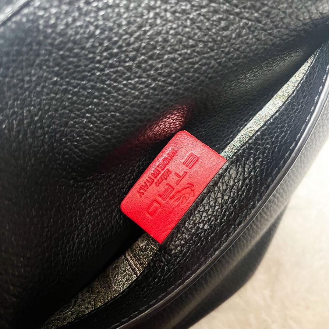 エトロ　リバーシブル　トートバッグ　ジャガード　レザー　ブラック　A4可能