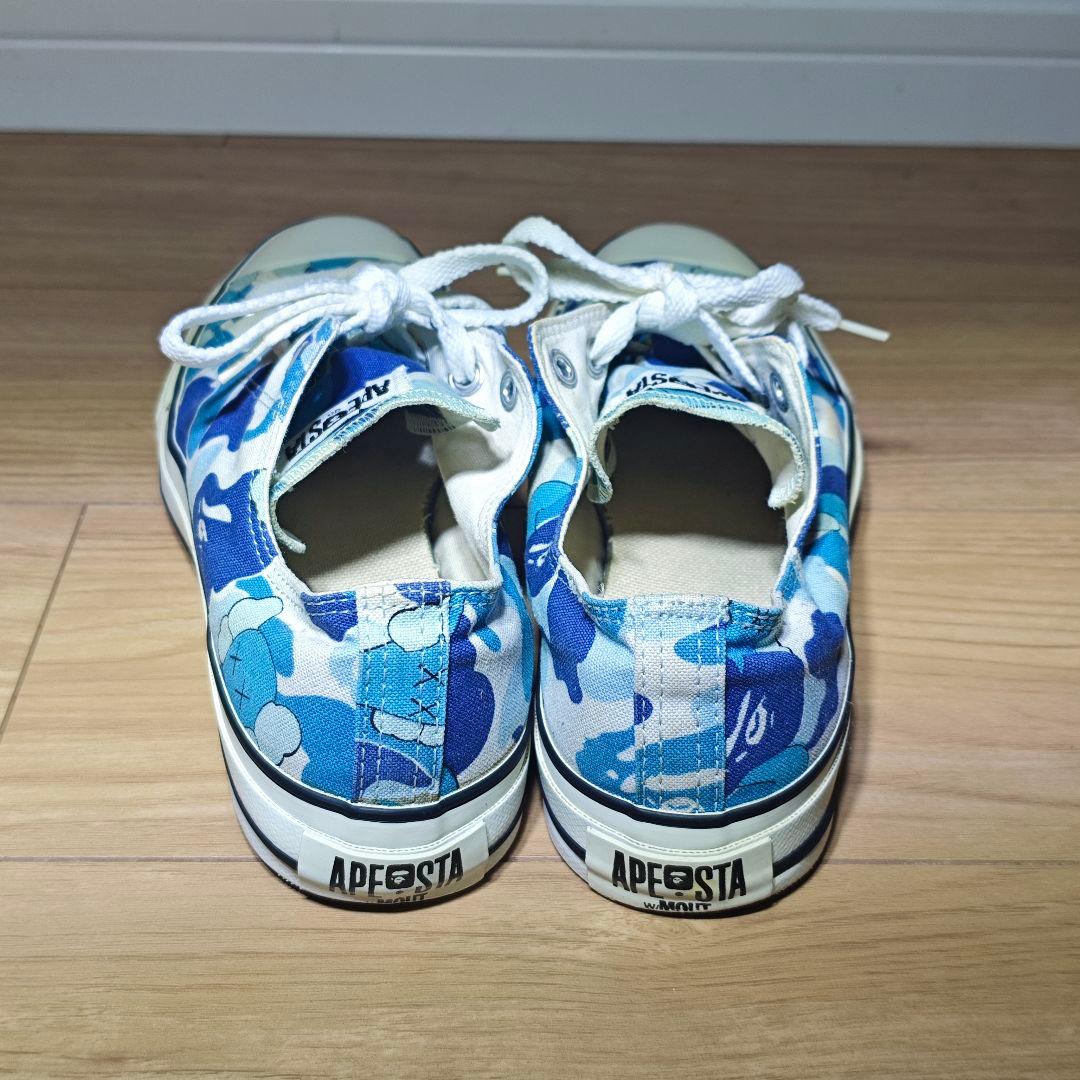 KAWS × BAPE コラボ 迷彩 スニーカー 27cm 青
