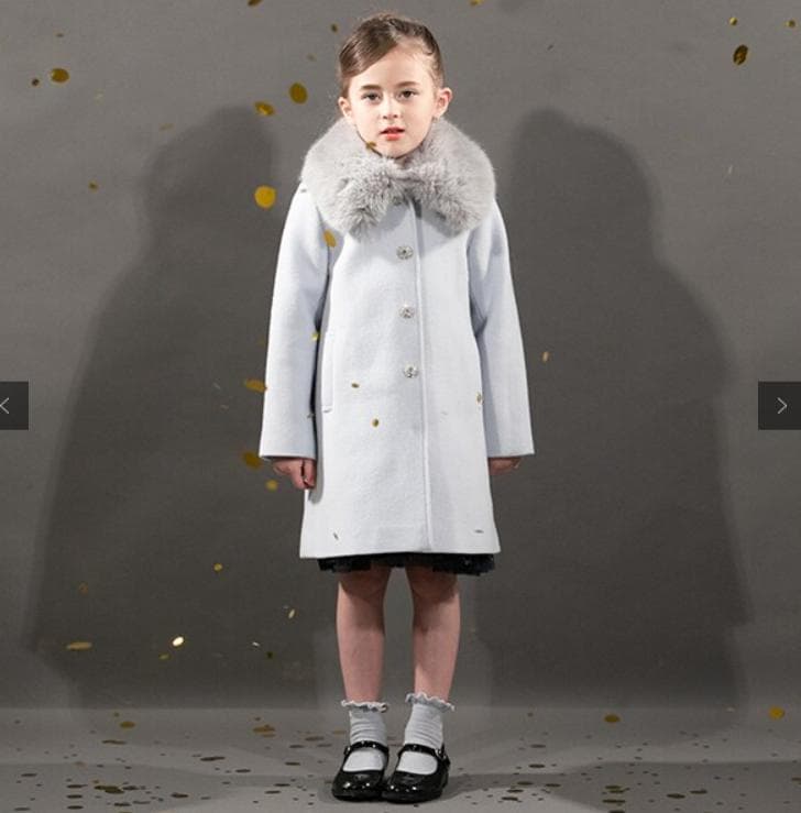 極美品✨ケイトスペード キッズ ウールコート ビジュー フェイクファー 130