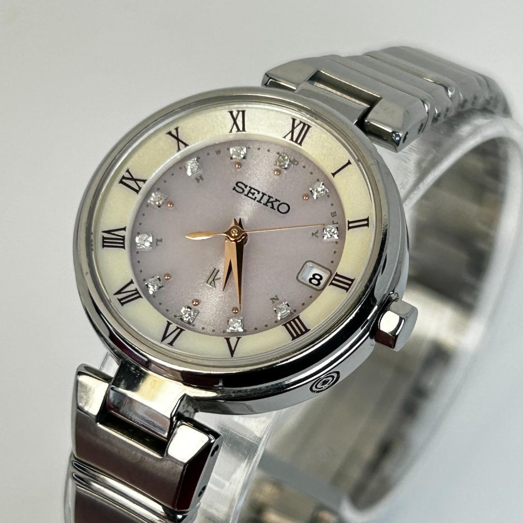 【人気】SEIKO LUKIA ルキア ピンクシェル 電波ソーラー 11Pダイヤ