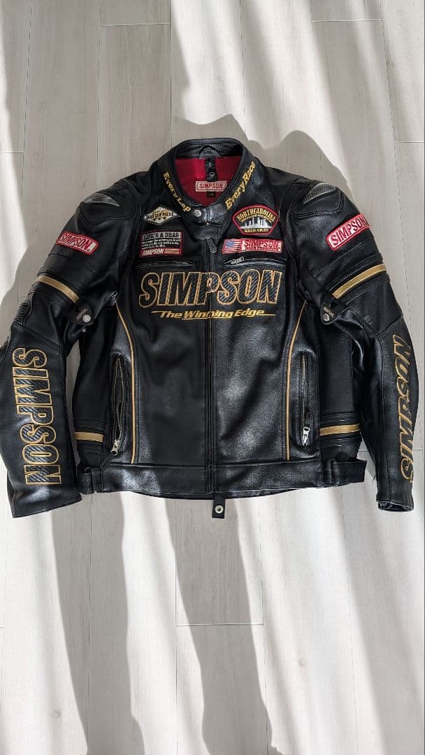 河*豚様 SIMSON ブラックレザー バイカー用ジャケット