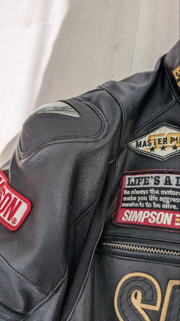 河*豚様 SIMSON ブラックレザー バイカー用ジャケット